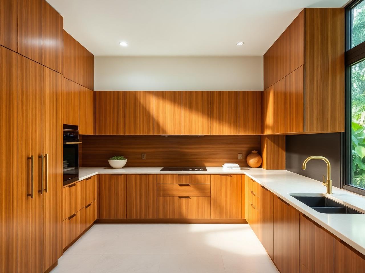 Dapur bersih dengan finishing kayu